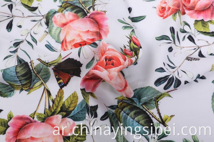 نمط مخصص مصبوغ بوبلين 100 ٪ Viscose Rayon Digital Print Floral Abral